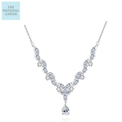 Delicate Cubic Zirconia Diamond Wedding Necklace