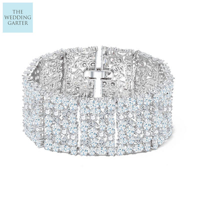 big chunky cubic zirconia tennis bracelet