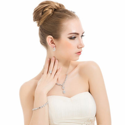 Marquise CZ Diamond Paved Luxury Wedding Bracelet