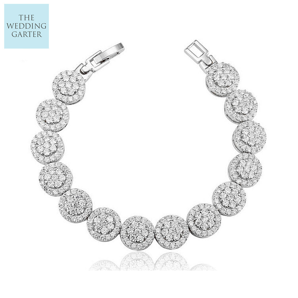 round diamond cluster bracelet