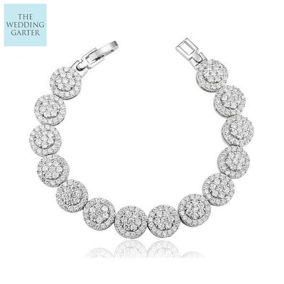 round diamond cluster bracelet