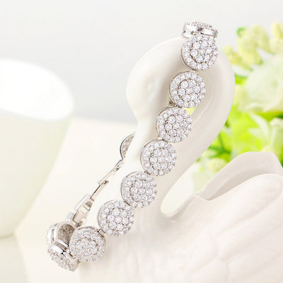 Glistening Round CZ Diamond Womens Parve Bridal Bracelet