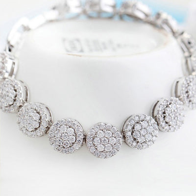 Glistening Round CZ Diamond Womens Parve Bridal Bracelet