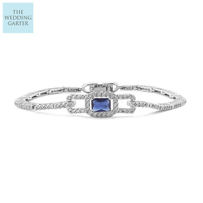sapphire blue diamond wedding bracelet