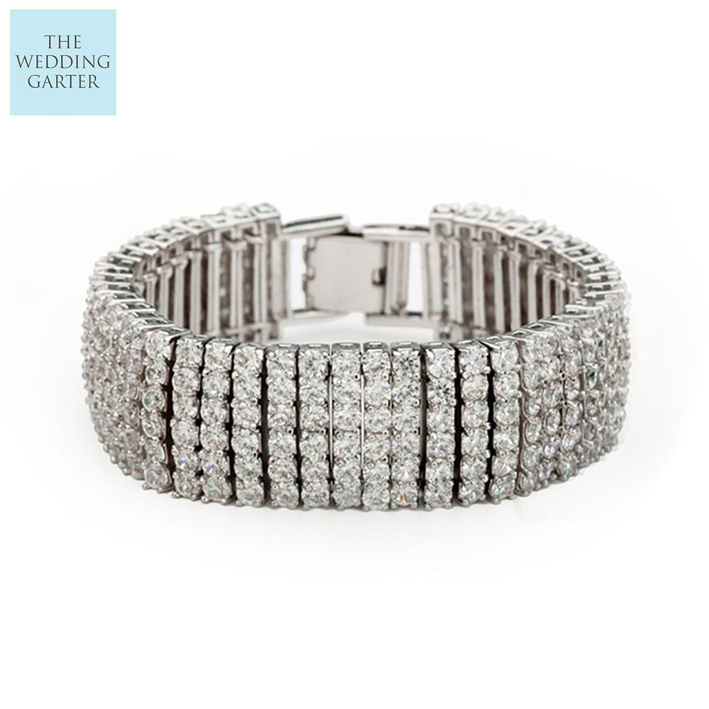 large diamond heavy bracelet