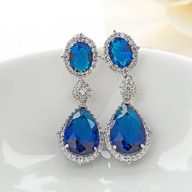 blue wedding earrings