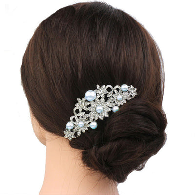 Rhinestone & Pearl Wedding Headpiece For Brides