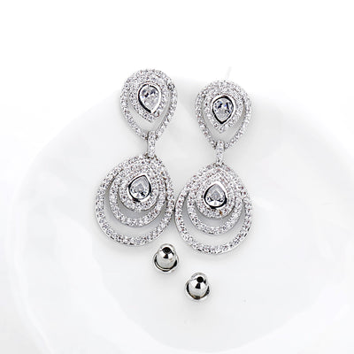 tear drop shape bridal earrings