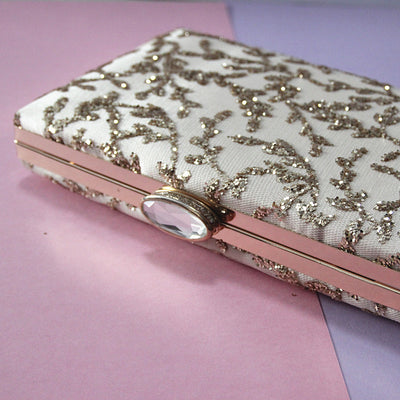 Vintage Style Gold & Champagne Slimline Event Clutch