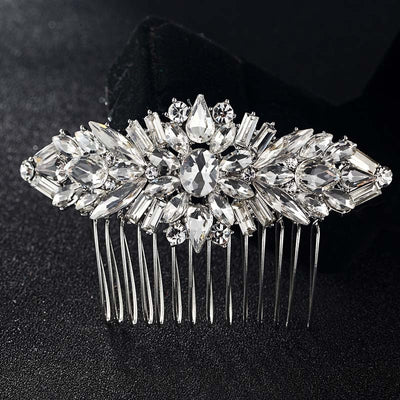 Glamorous Silver Crystal Vintage Bridal Hair Comb