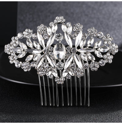 Silver Floral Bridal Hair Accessories Comb