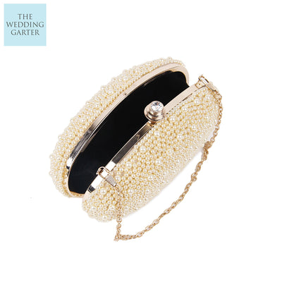 Double Sided Ivory Pearl Bridal Clutch