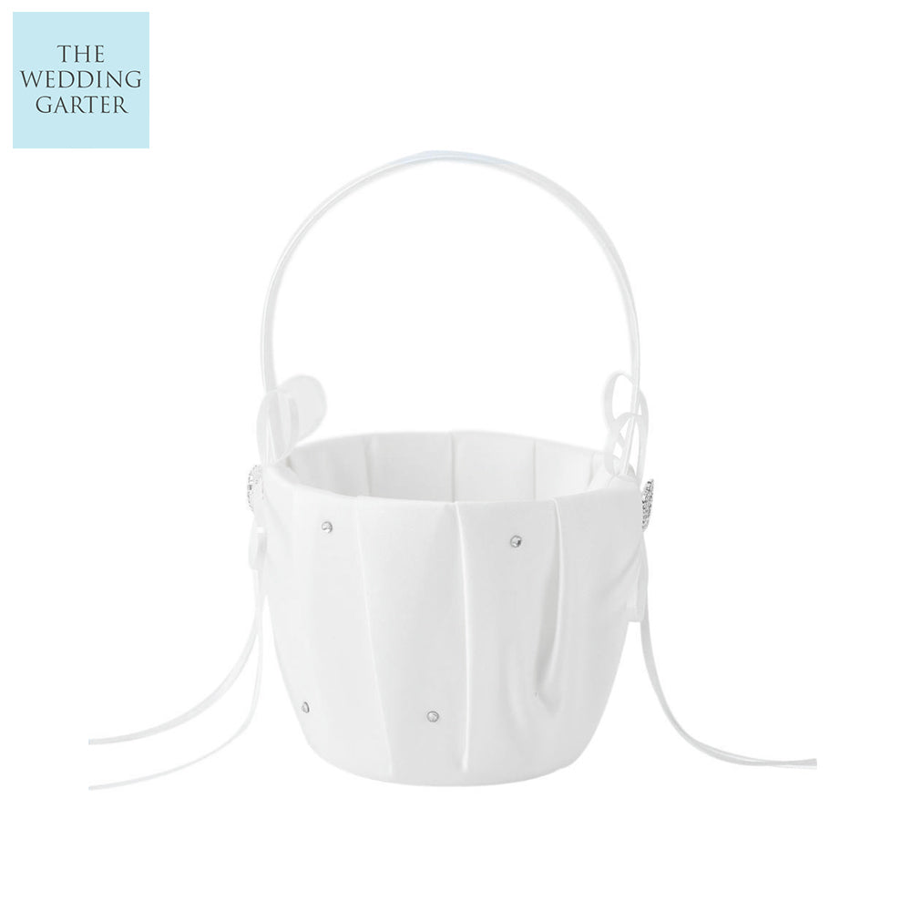 white flower girl basket online