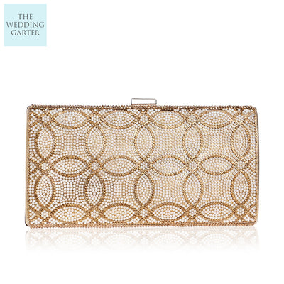 gold beaded evening clutch