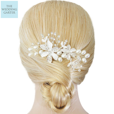 Charming Pearl & Crystal Floral Bridal Headpiece