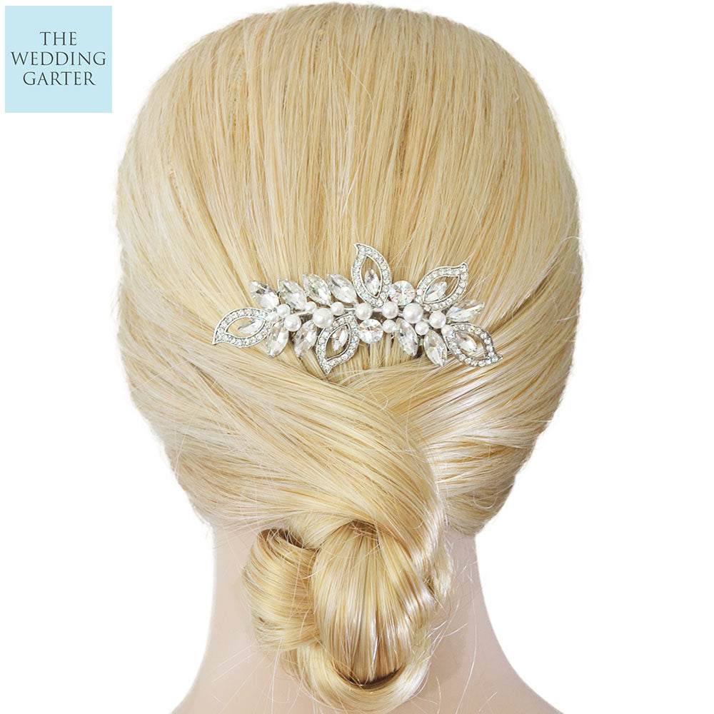Romantic Crystal & Pearl Wedding Headpiece