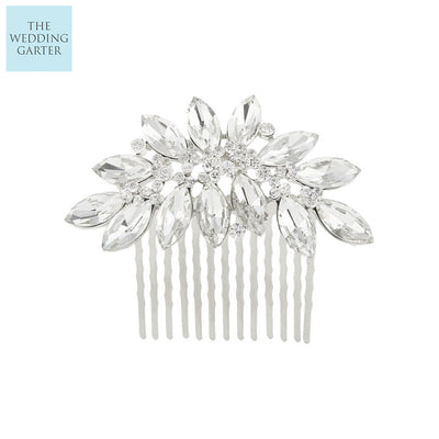 rhinestone silver wedding hair comb