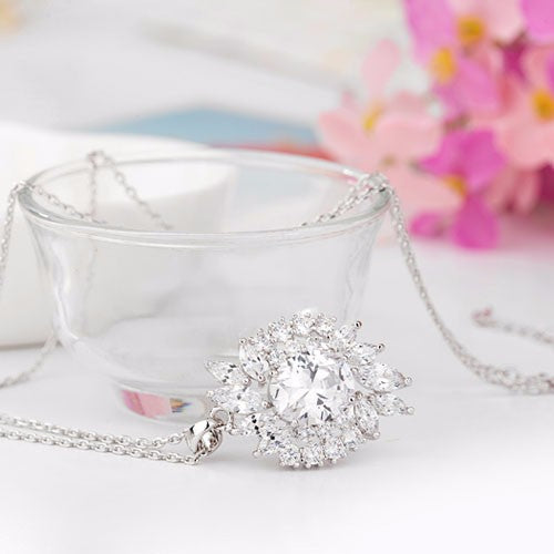 Stunning Luxury CZ Diamond Bridal Necklace Wedding Jewellery Set