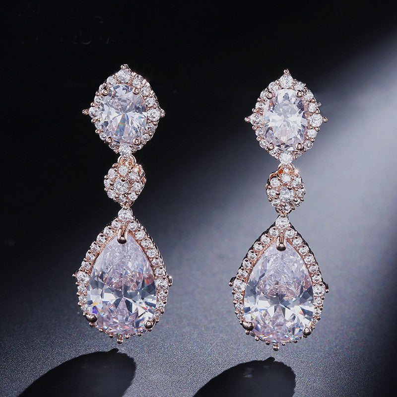 Rose Gold Vintage Style Duchess Bridal Earrings