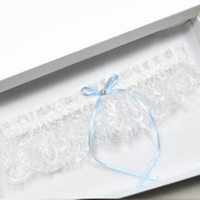 white eyelash lace garter