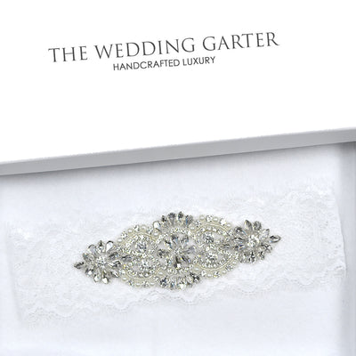 rhinestone applique wedding garter