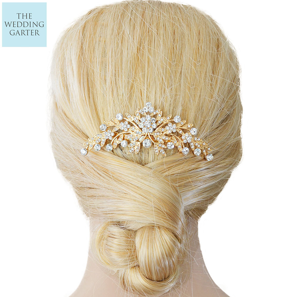 Gold Floral Antique Design Wedding Headpiece