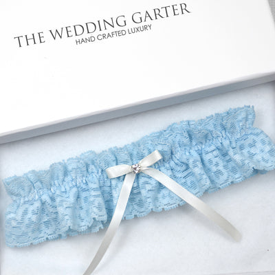 blue lace wedding garter