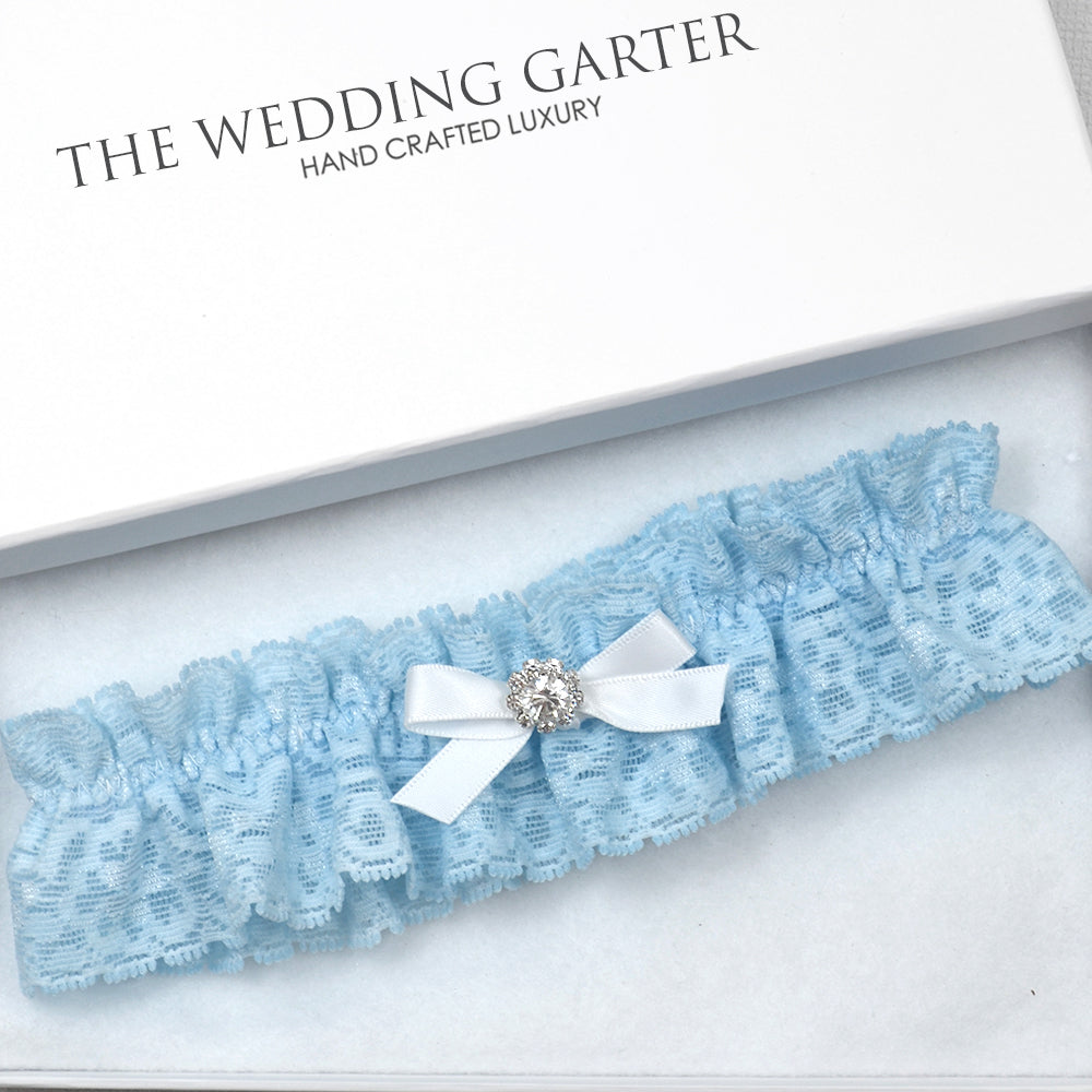 blue lace wedding garter