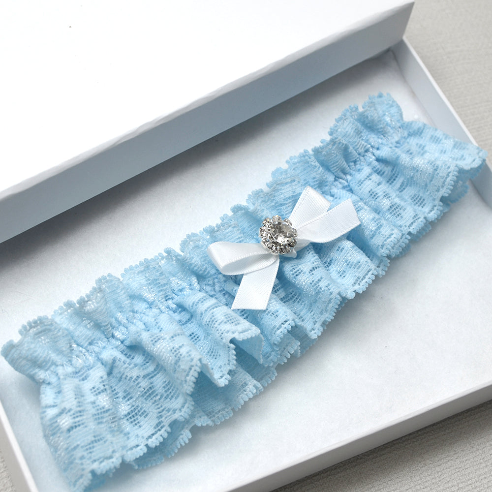 Penlope Blue Stretch Lace Wedding Garter