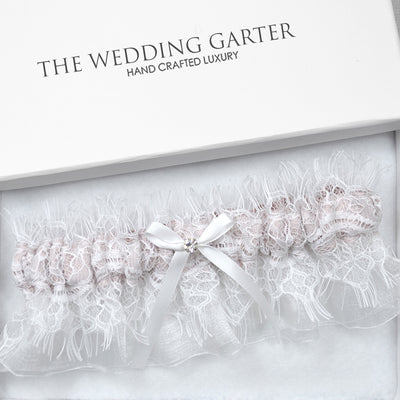white chantilly lace wedding garter