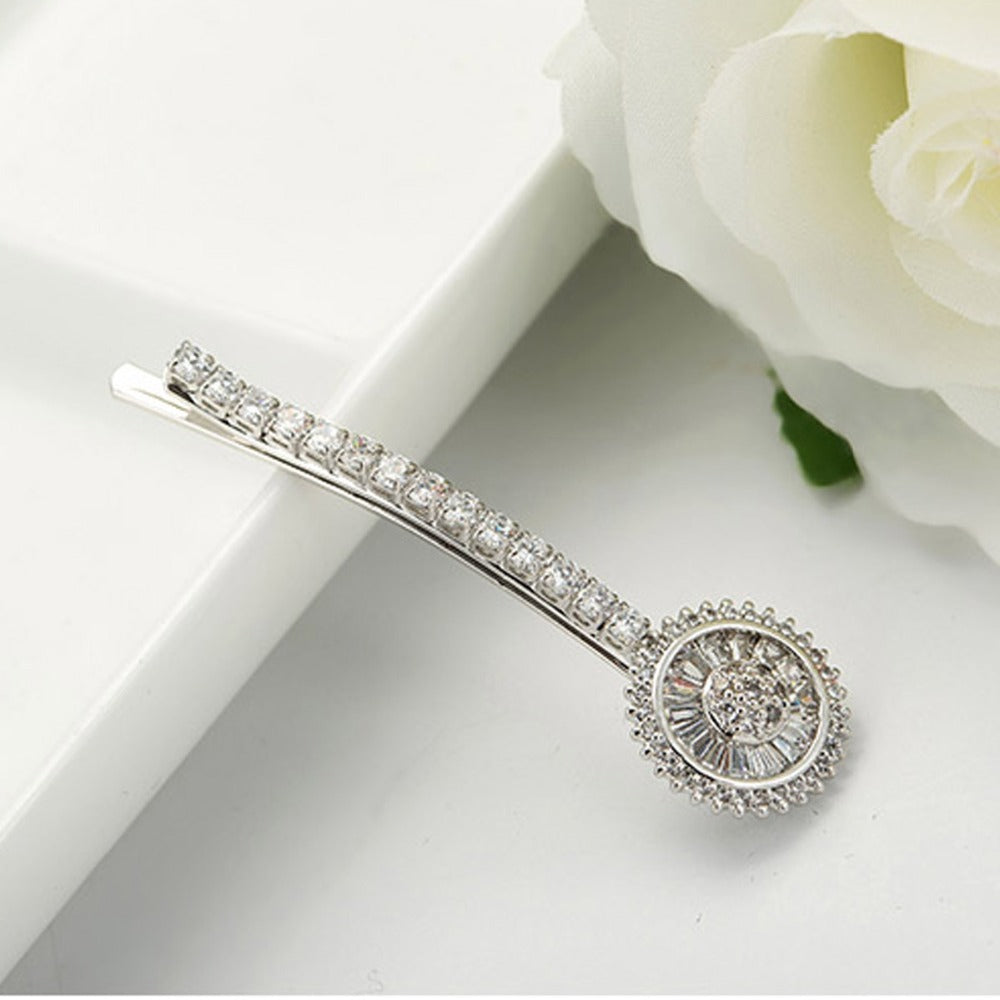 Sparkling Cubic Zirconia Silver Wedding Hair Accessories