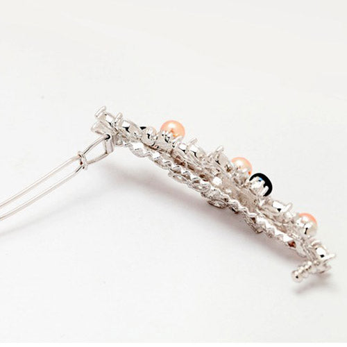Shimmering CZ & Pearl Hair Clip For Bridal Hair Accessories