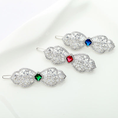 CZ Diamond Blue Bridal Hair Clip Hair Accessories