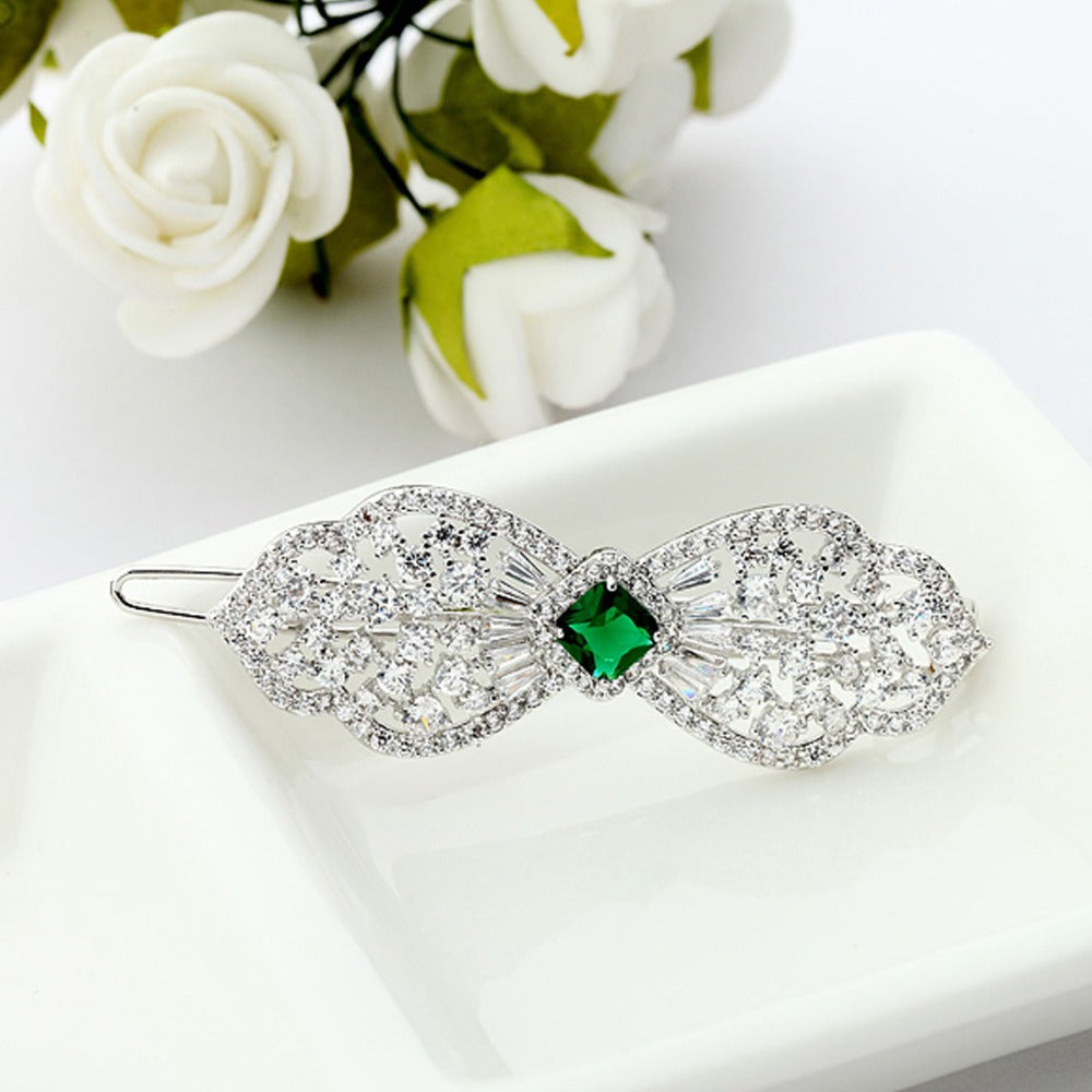 CZ Diamond Blue Bridal Hair Clip Hair Accessories