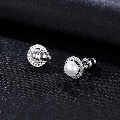Dainty Real Pearl & Sterling Silver Stud Earrings