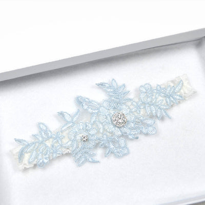 blue lace wedding garter