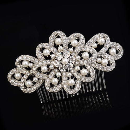 Stunning Pearl & Crystal Large Statement Bridal Headpiece