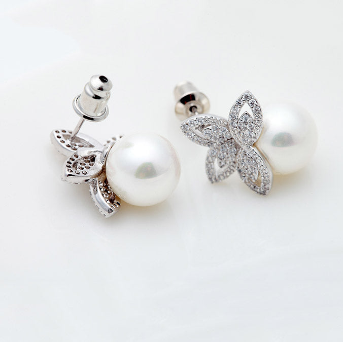 Timeless Pearl & Cubic Zirconia Wedding Jewellery Set