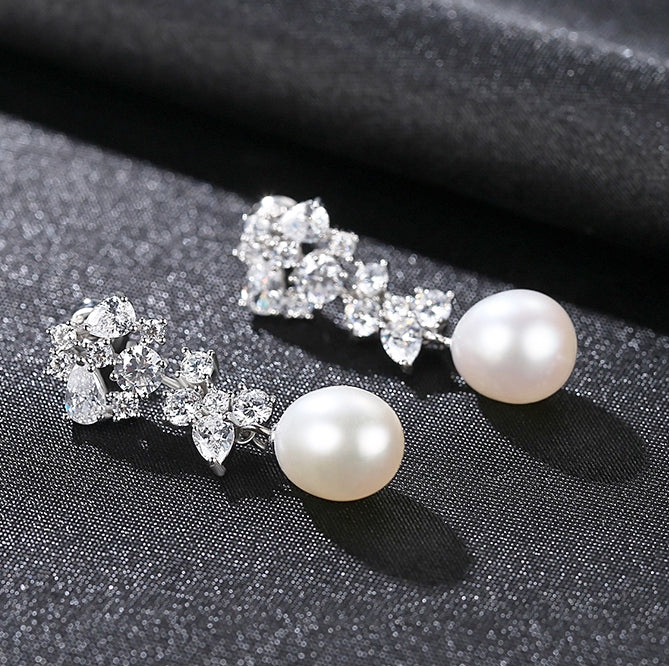 ivory pearl wedding earrings