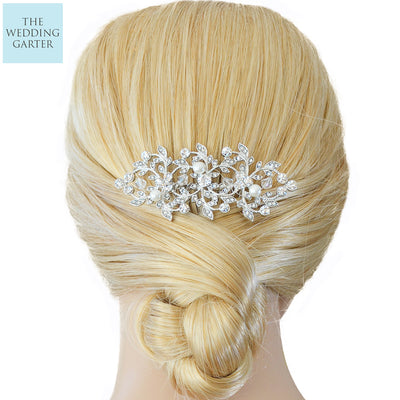 crystal pearl bridal hair comb