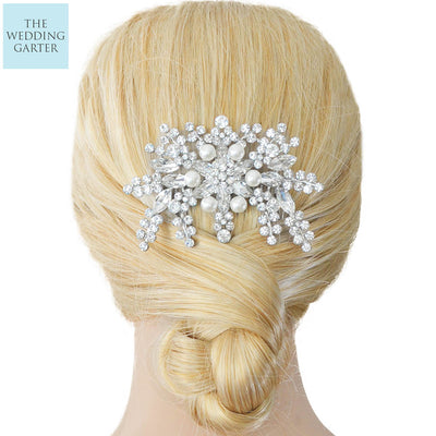 Exqusite Pearl & Crystal Bridal Headpiece Comb