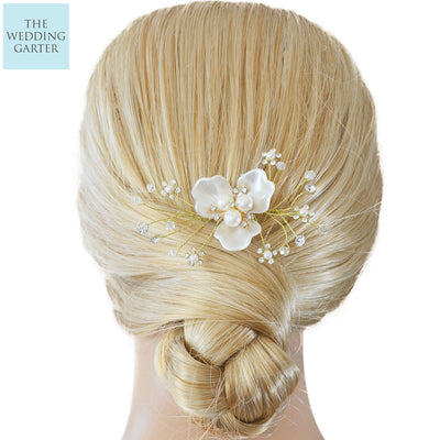 pearl hair flowers