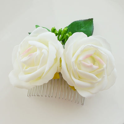 Delicate Rose Garden Hair Flowers Comb