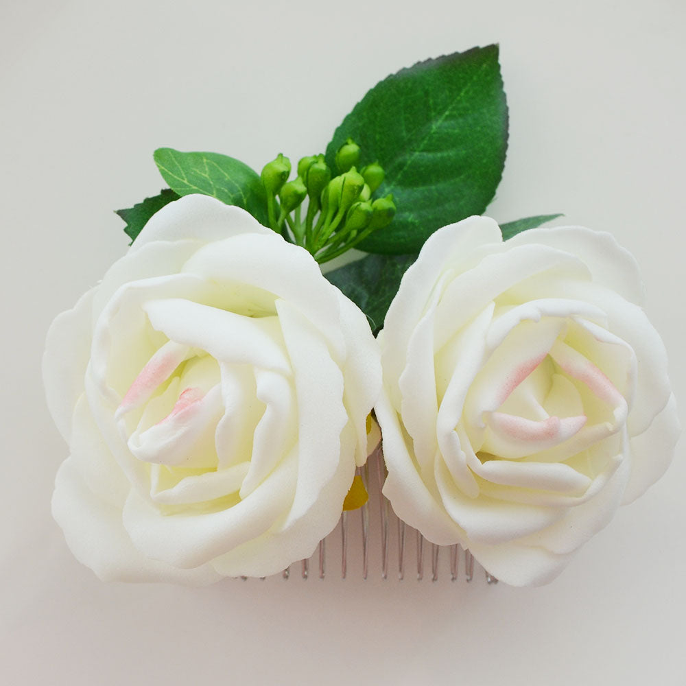 Delicate Rose Garden Hair Flowers Comb