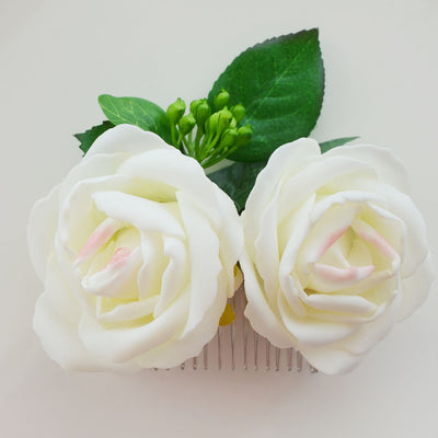 Delicate Rose Garden Hair Flowers Comb