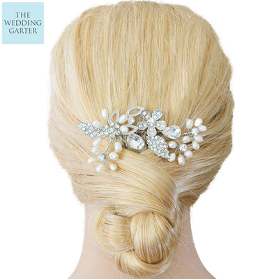 Freshwater Pearl & Rhinestone Wedding Headpiece