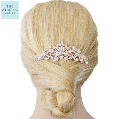 rose gold wedding hair accessories