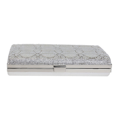 Beaded Pearl & Crystal Gold Evening Bag