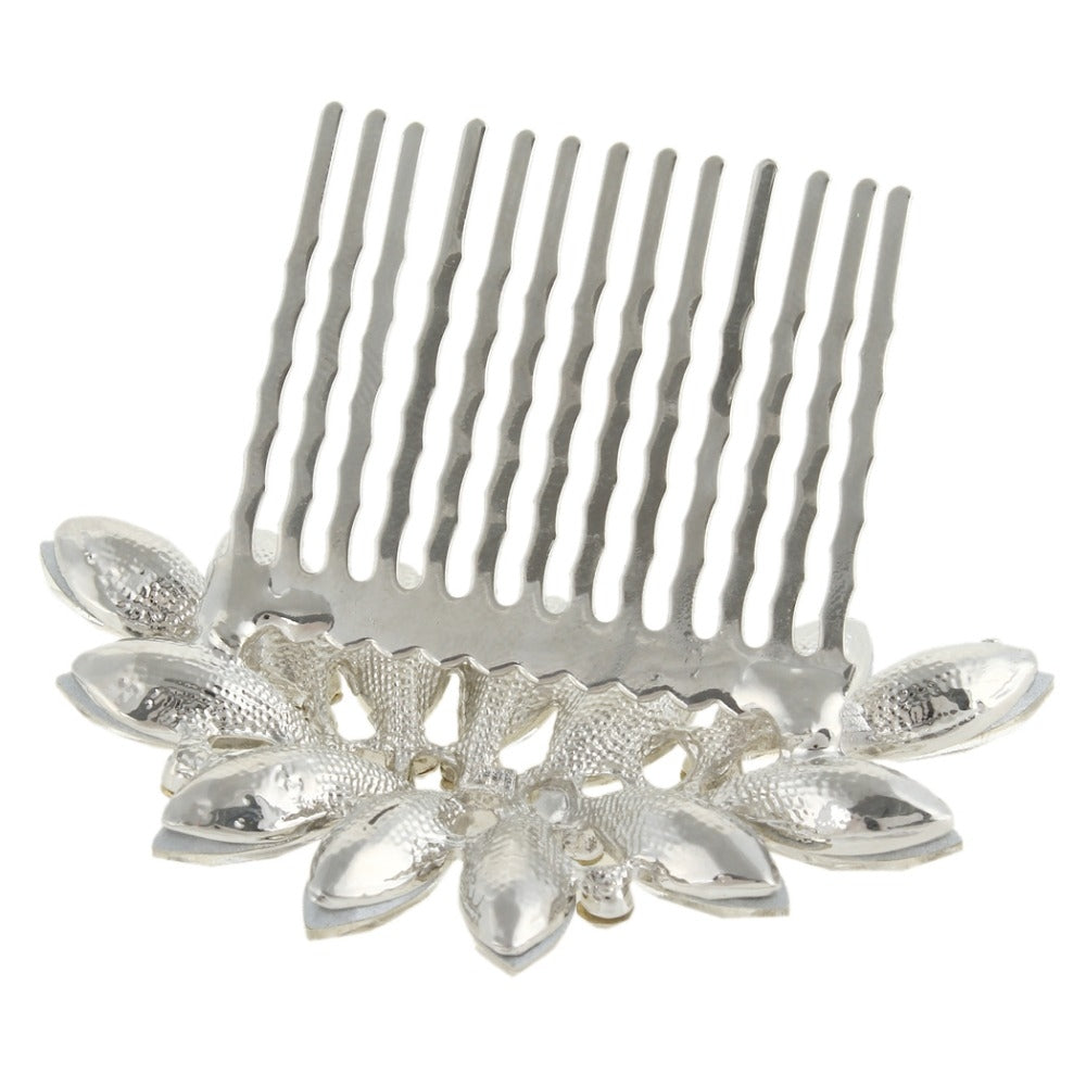 Floral Rhinestone Silver Bridal Hair Accessories Online