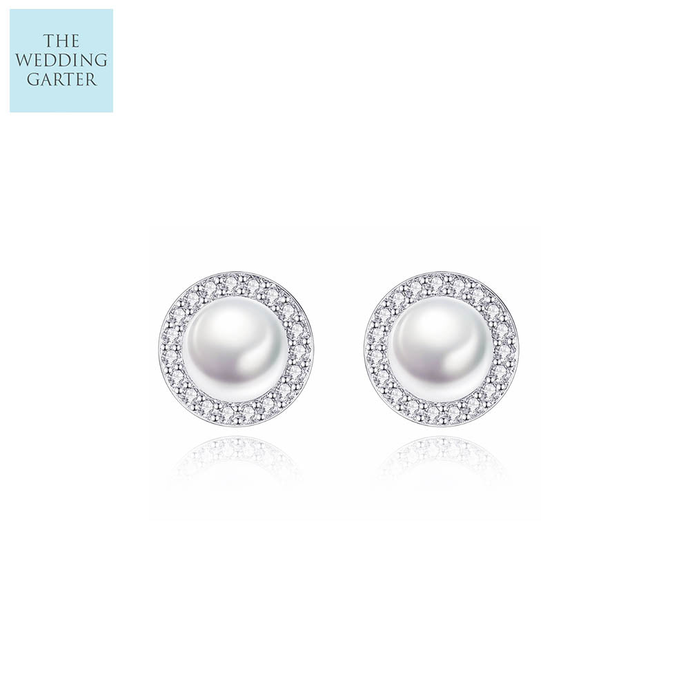 Dainty Real Pearl & Sterling Silver Stud Earrings